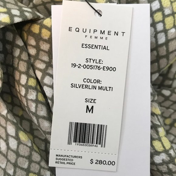 NWT Equipment Essential Snake Print Button Blouse M - Picture 14 of 16